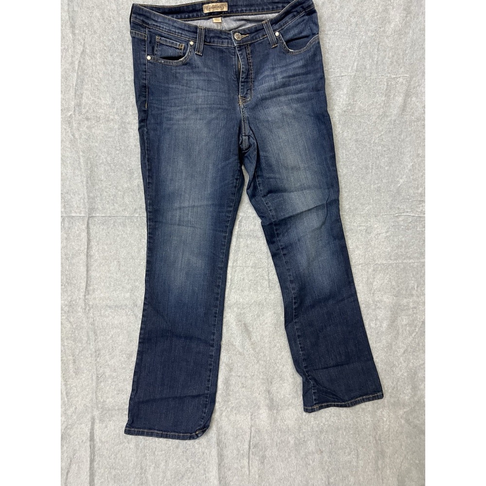 Nine West Vintage America Collection Womens Straight Leg Jeans Blue Dark Wash 14